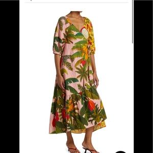 NWT Farm Rio Mixed Print Midi Wrap Dress XL